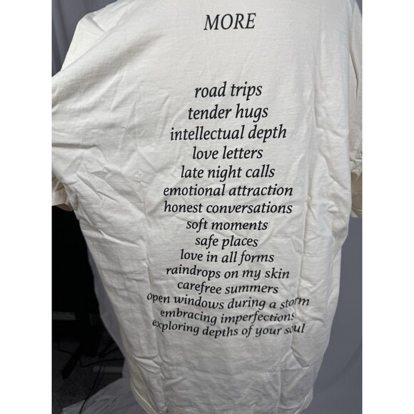 New RUMORED x Frachella Inspirational T-SHIRT XL oversized Cotton Cream Beach - Picture 6 of 13